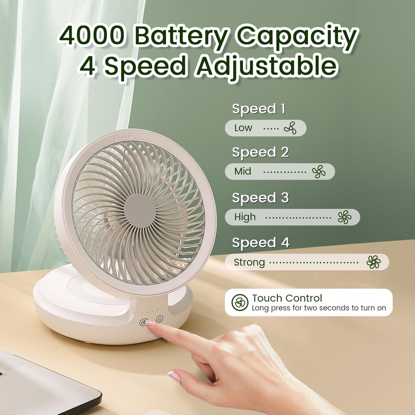 Rechargeable Wall Cooling Fan|مروحة تبريد قابلة للشحن